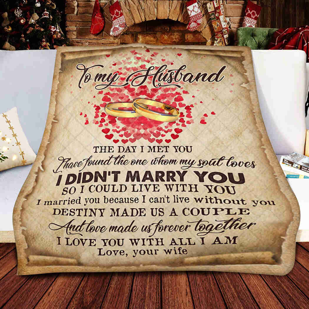 To My Husband - Couple Rings - I Married You Blanket