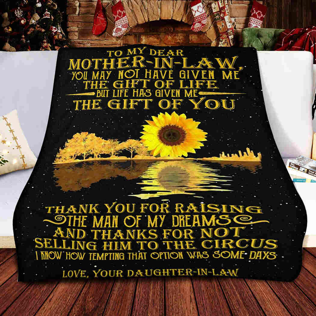 To My Mother In Law Blanket - Thank You For Raising Sunflower Queen Quilt