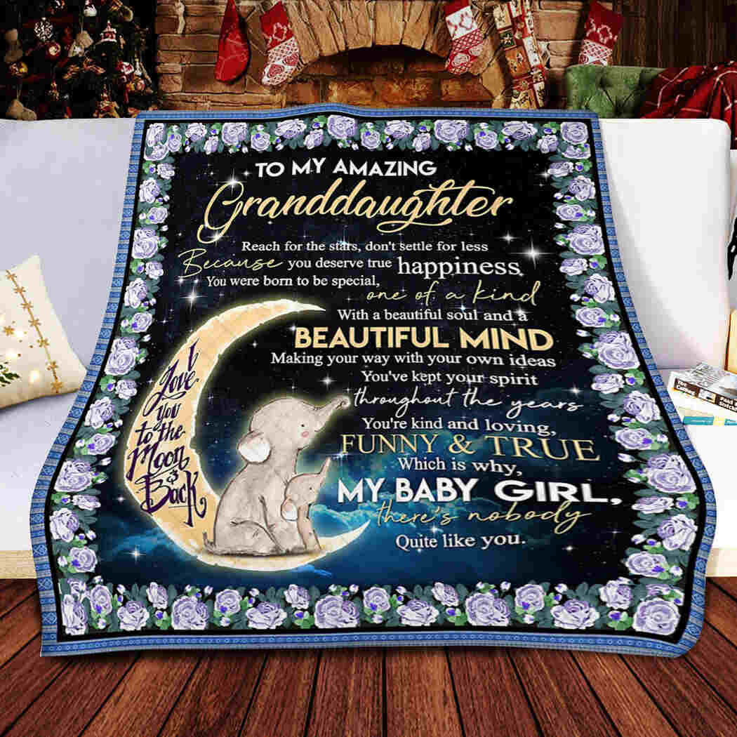 Elephant To My Granddaughter - I Love You To The Moon And Back Quilt Blanket - You're Kind And Loving Funny &true Blanket Quilt