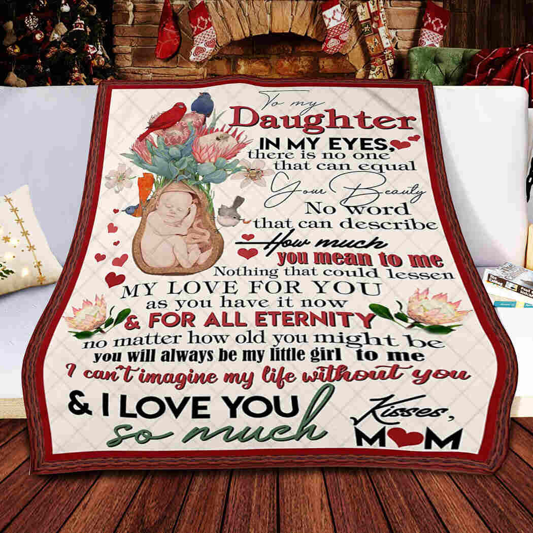 To My Daughter. I Love You So Much Blanket Quilt