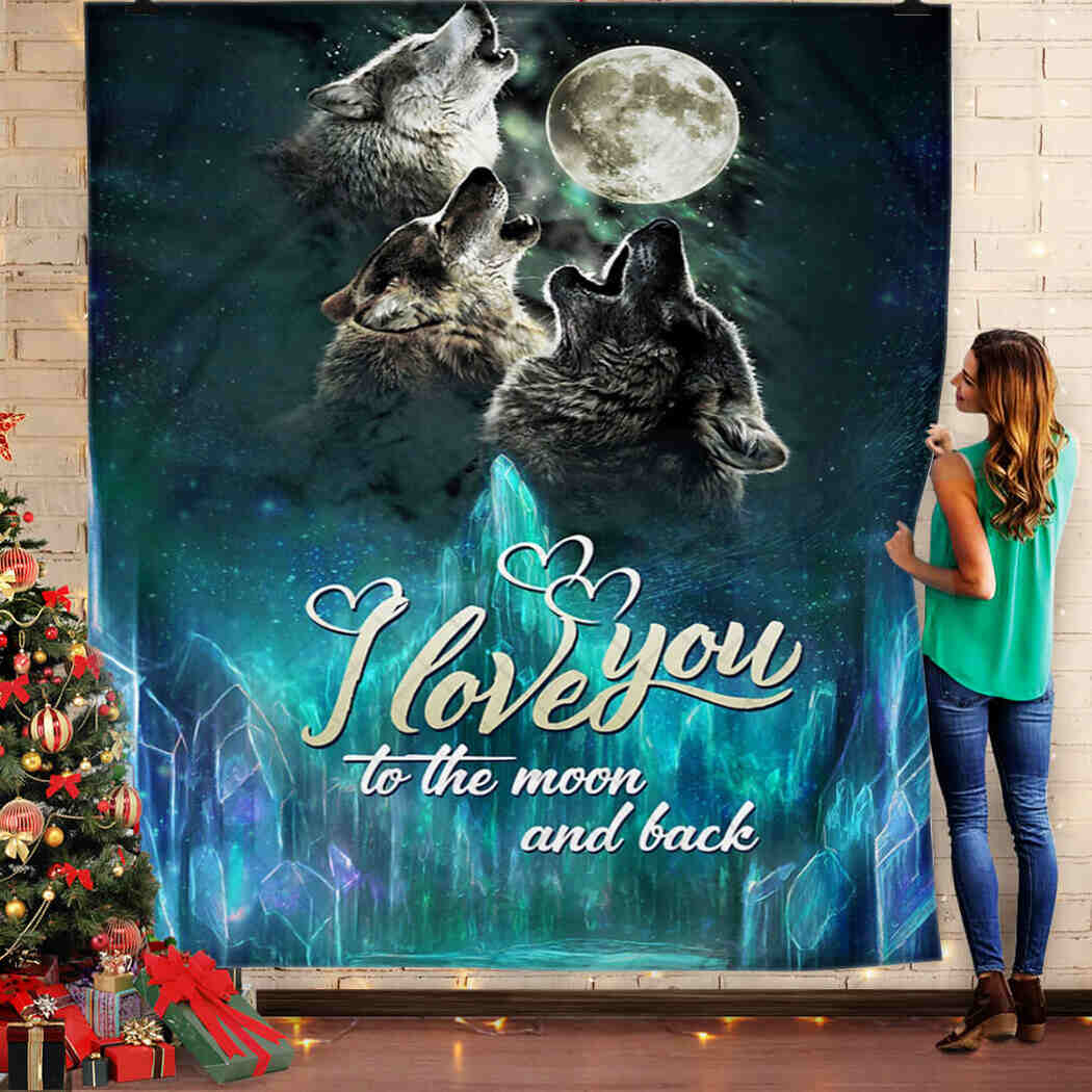 Wolf - I Love You To The Moon And Back Blanket