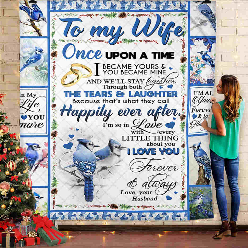 To My Wife - Couple Blue Bird - I Love You Forever And Always Blanket