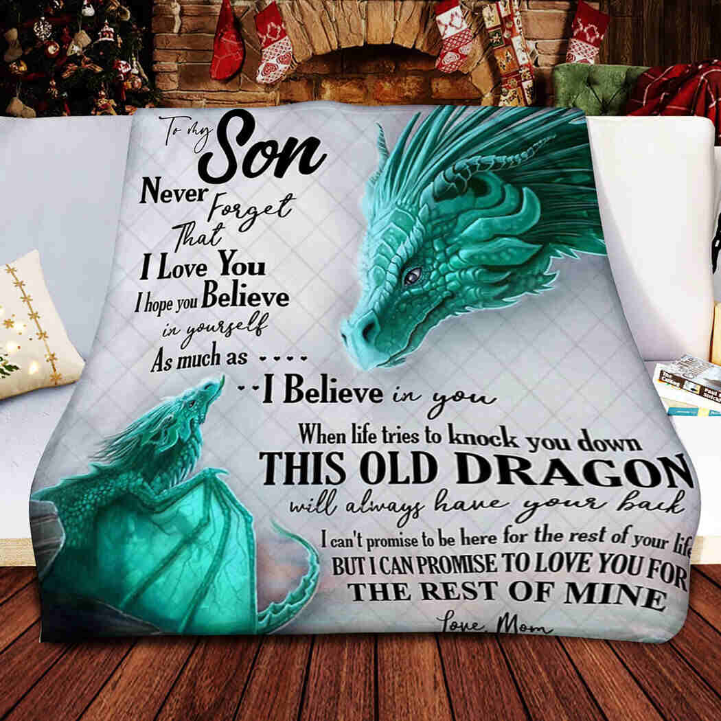 To My Son - Dragon - I Love You Blanket