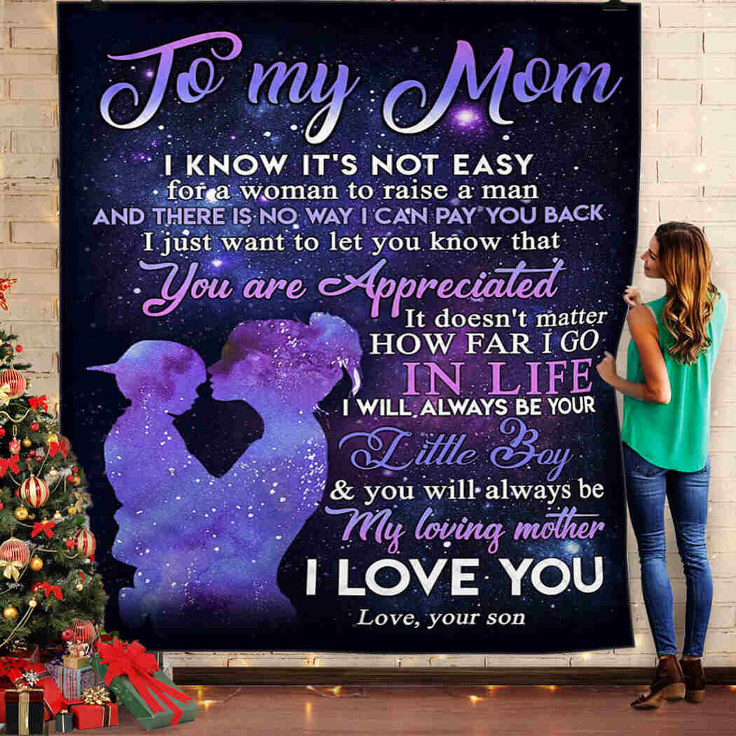 To My Mom Blanket - I Love You Mom Quilt