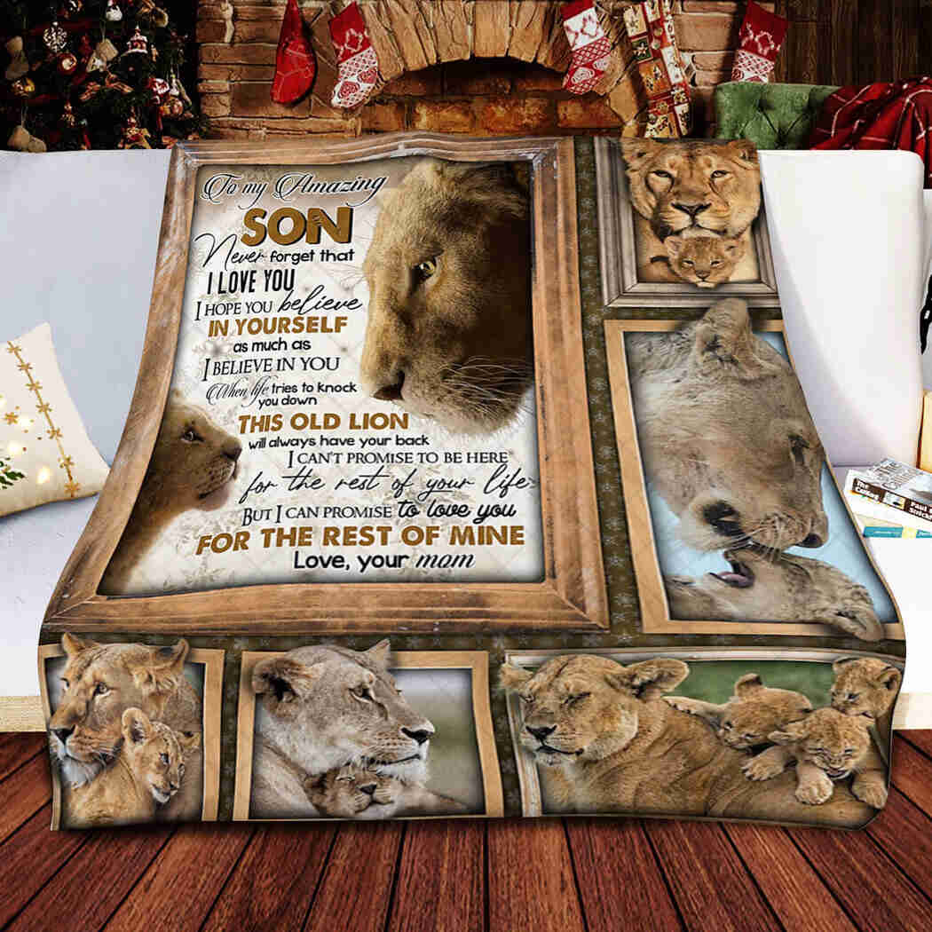 To My Son. Lion Lover Blanket From Mom