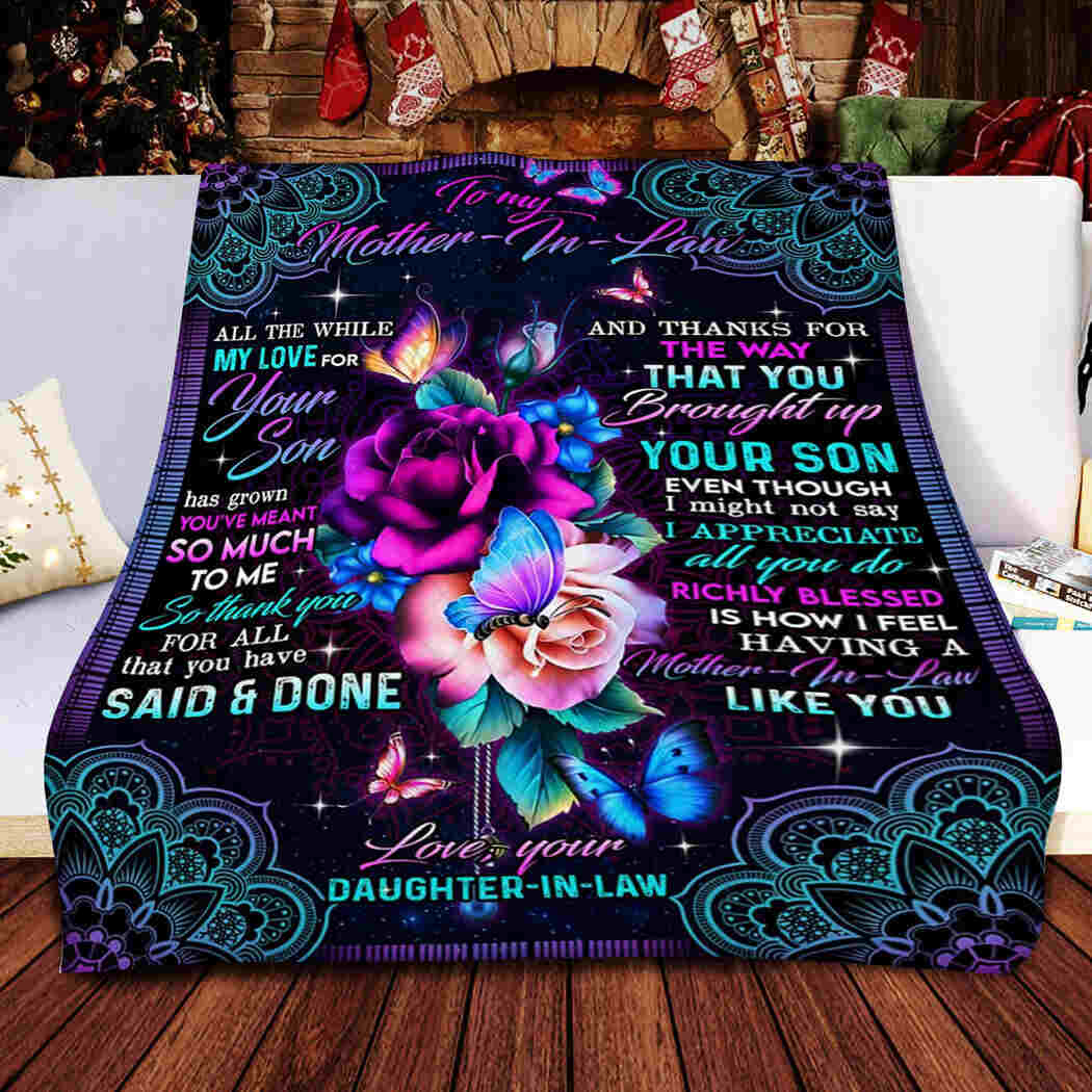 To My Mother In Law From Daughter In Law Blanket