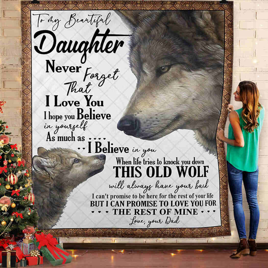 Wolf - To My Beautiful Daughter - I Love You Blanket