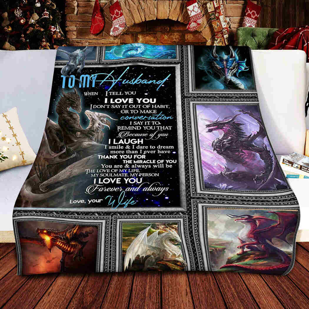 To My Husband - Dragon Lover - I Love You Forever And Always Blanket