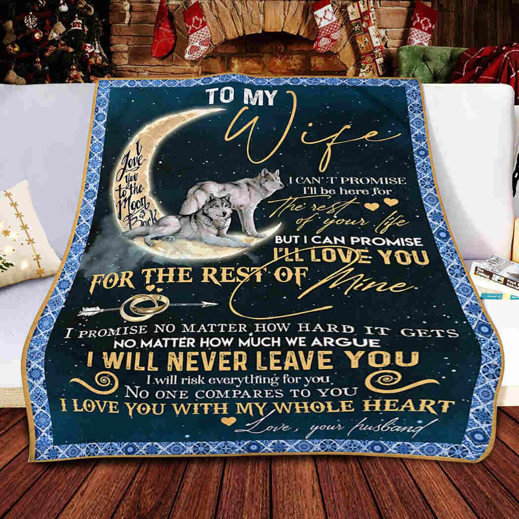 To My Wife. I Love You With My Whole Heart Blanket Quilt