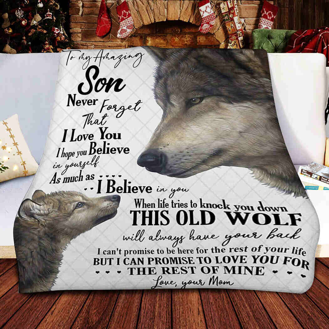 Wolf Lover Blanket - To My Son Queen Quilt From Mom