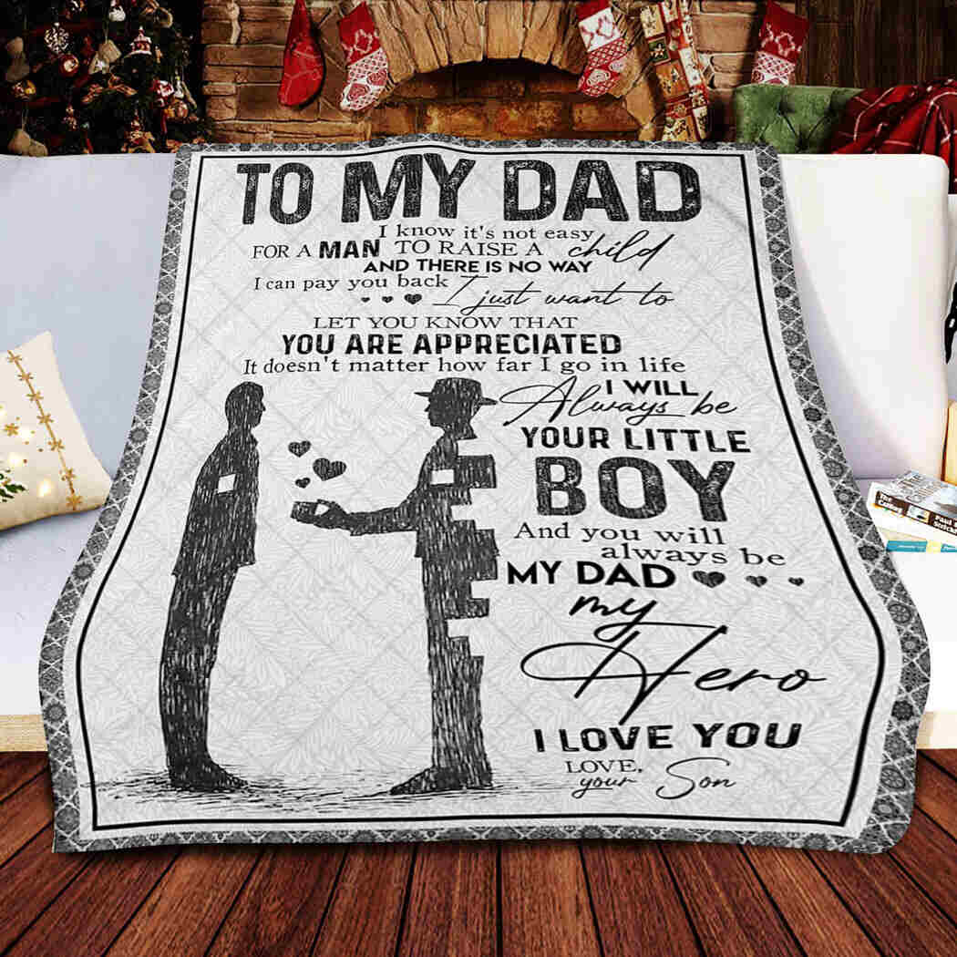 Dad And Son - To My Dad - I Love You Blanket