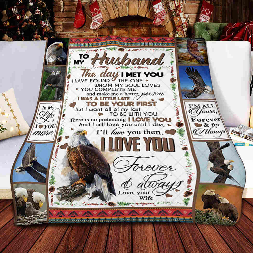 To My Husband - Eagle - I Love You Blanket
