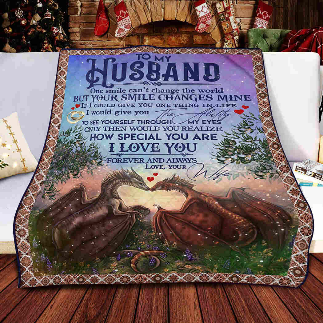 Couple Dragon To My Husband - I Love You Forever & Always Blanket