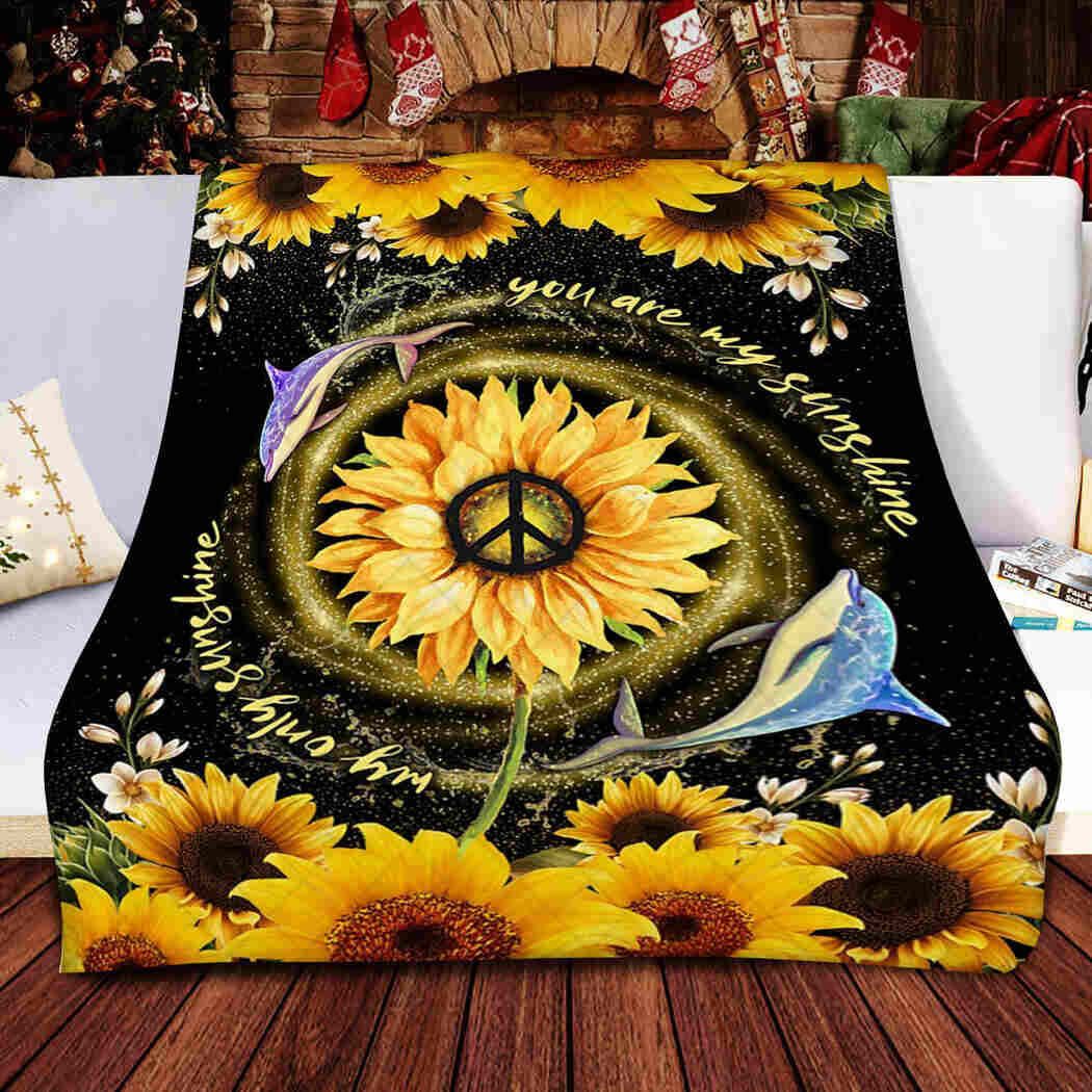 Dolphin - You Are My Sunshine - Sunflower Blanket