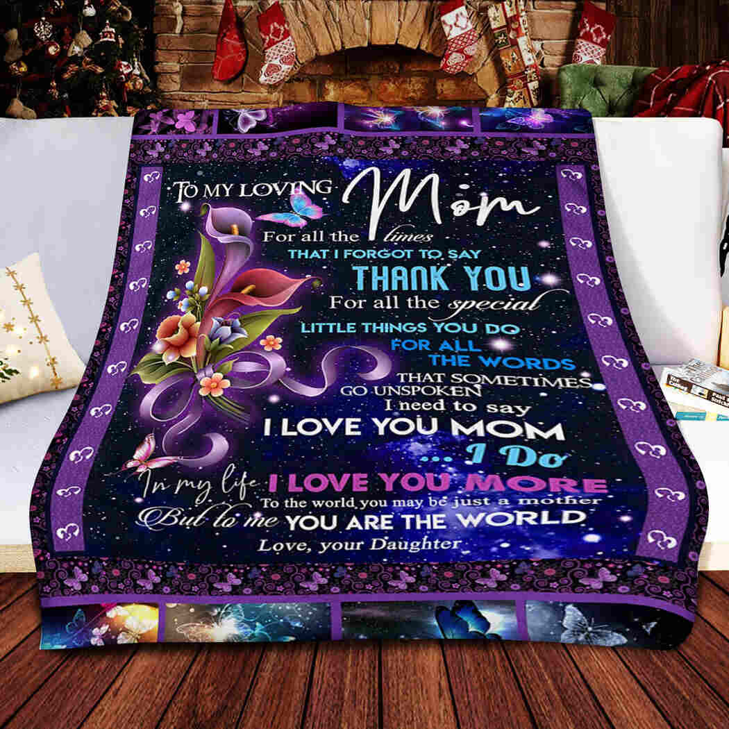 To My Loving Mom - I Love You More Blanket - I Love You Mom Blanket Quilt