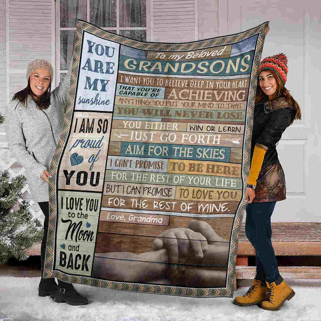 To My Beloved Grandson Blanket - Hand In Hand Blanket - Promise To Love You The Rest Of Mine Blanket