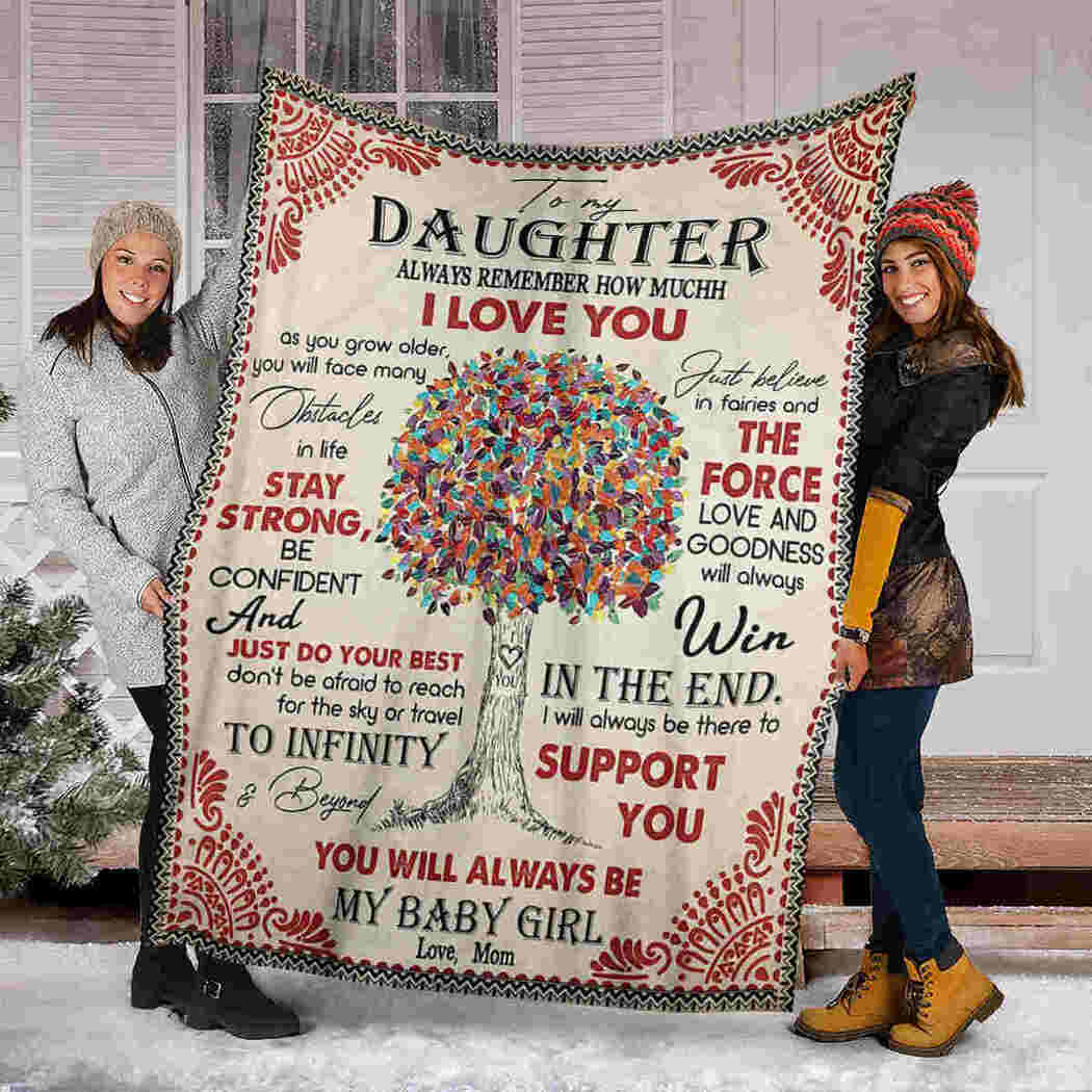 To My Daughter - Color Tree Mandala - Just Do Your Best Blanket