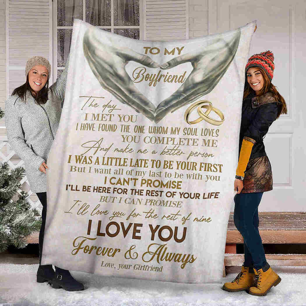 To My Boyfriend - Couple Ring Blanket - I'll Love You For The Rest Of Mine Blanket