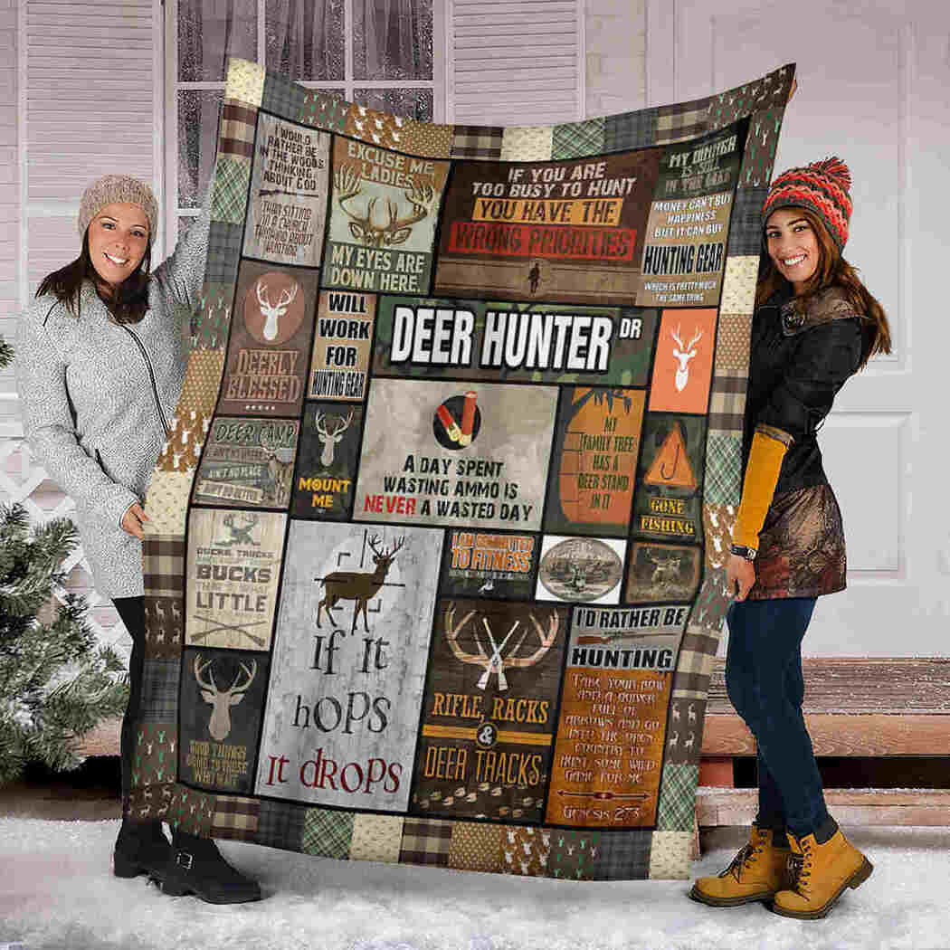 Deer Hunter Blanket - If It Hops It Drops Blanket