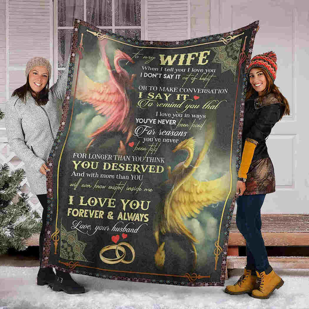 To My Wife - Phoenix Mandala - I Love You Forever & Always Blanket