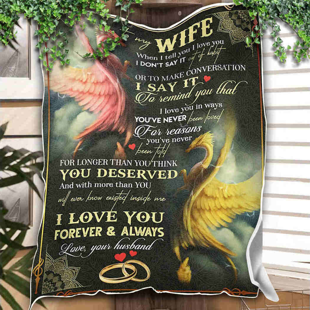 To My Wife - Phoenix Mandala - I Love You Forever & Always Blanket
