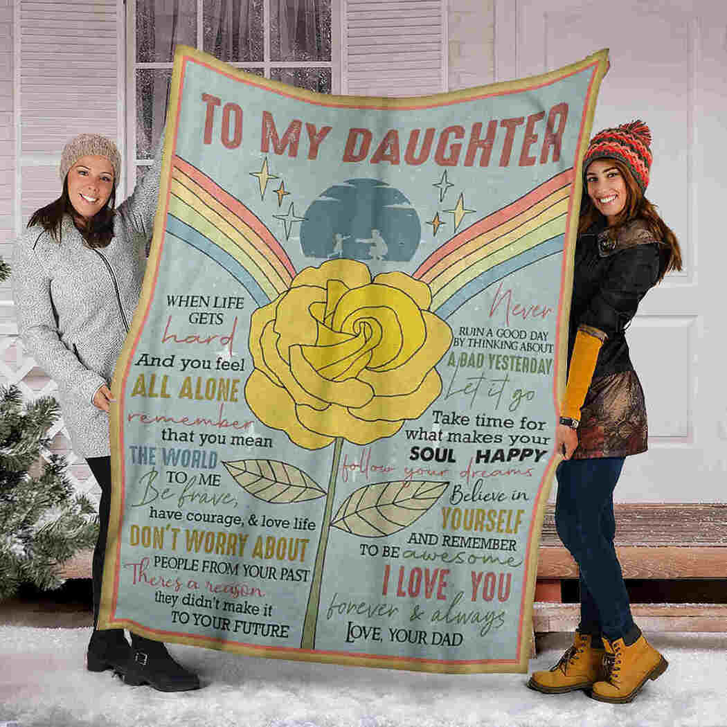 To My Daughter - Yellow Rose - The World To Me Blanket