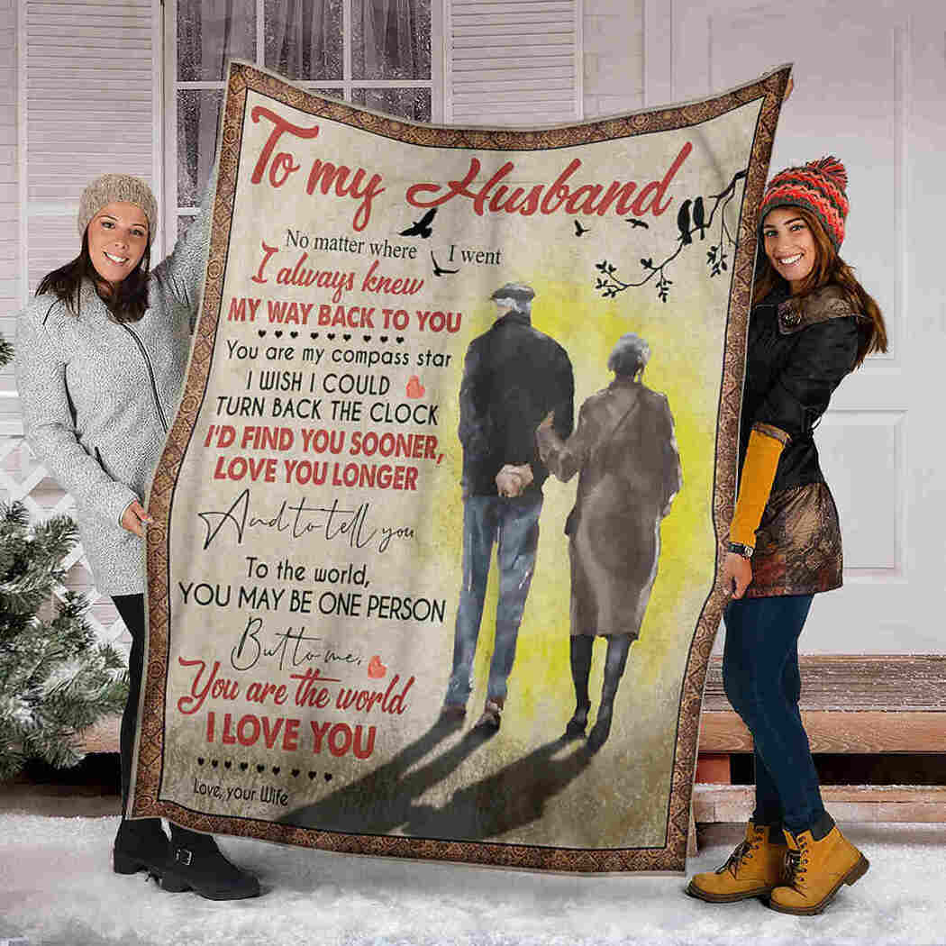 To My Husband Blanket - Old Couple - Love You Longer Blanket