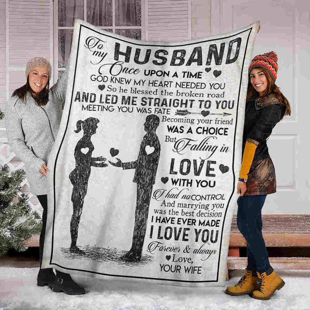 To My Husband - Couple Shadow - I Love You Blanket