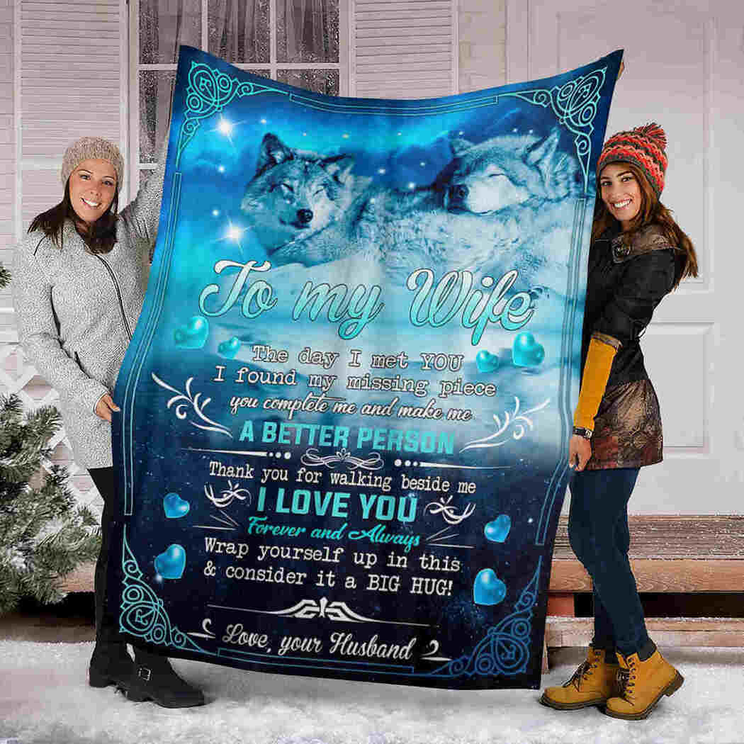 To My Wife - Couple Wolf In Snow - Consider It A Big Hug Blanket