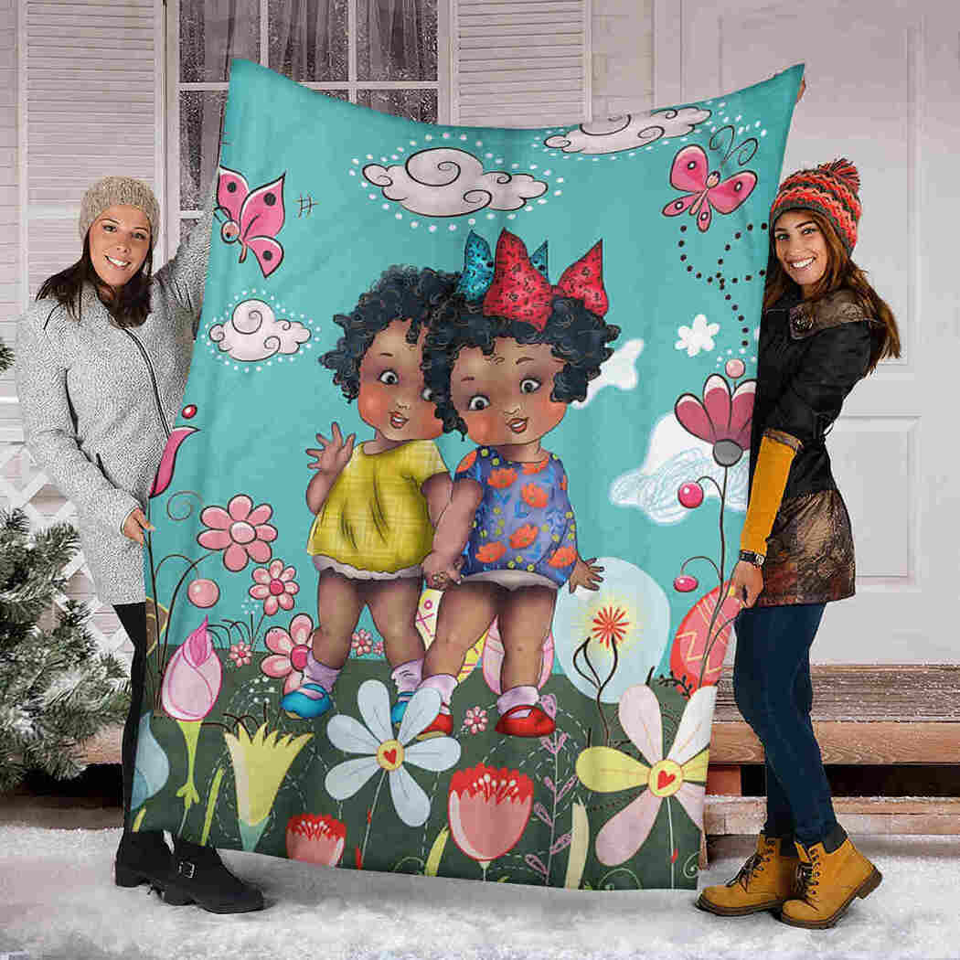 African Black Kids Blanket - Hi Friends Cute Grow Together Blanket