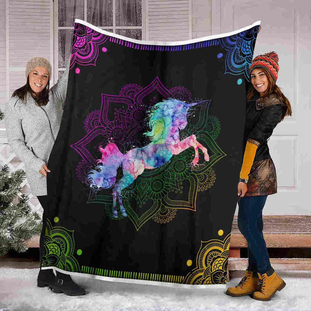 Unicorn Color Mandala Blanket - Beauty Animals Blanket