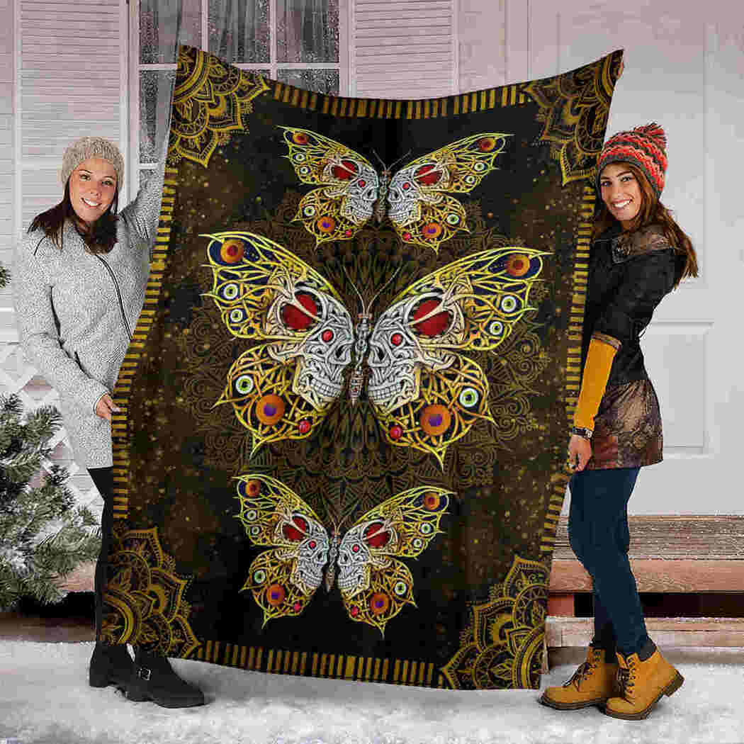 Beautiful Butterflies Mandala Blanket - Butterflies Vintage Blanket