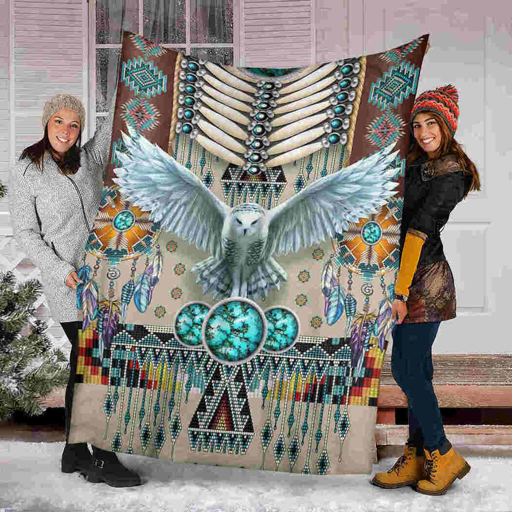 Beautiful Owl Native Blanket - Gift For Animals Lover Blanket