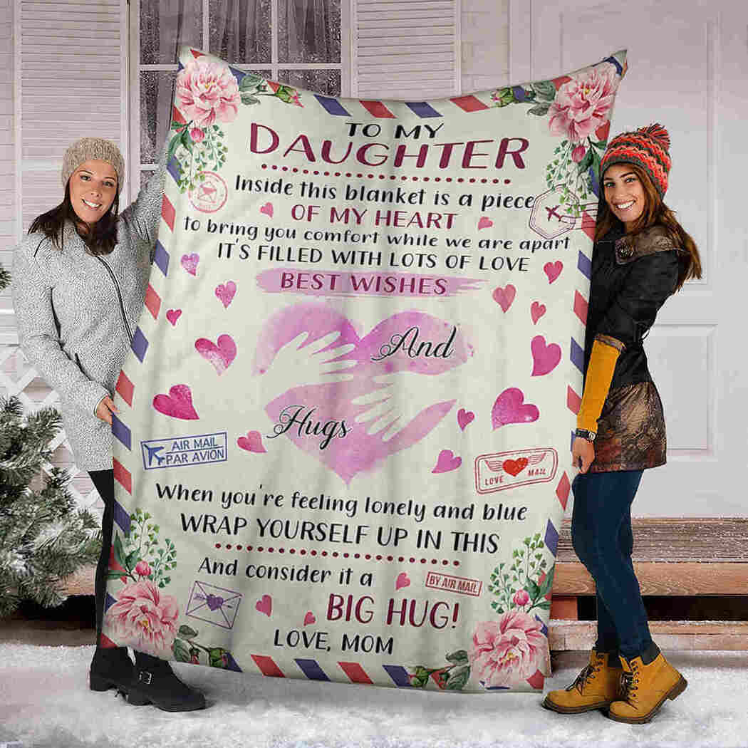 To My Daughter Blanket - Pink Airmail - Consider A Big Hug Blanket