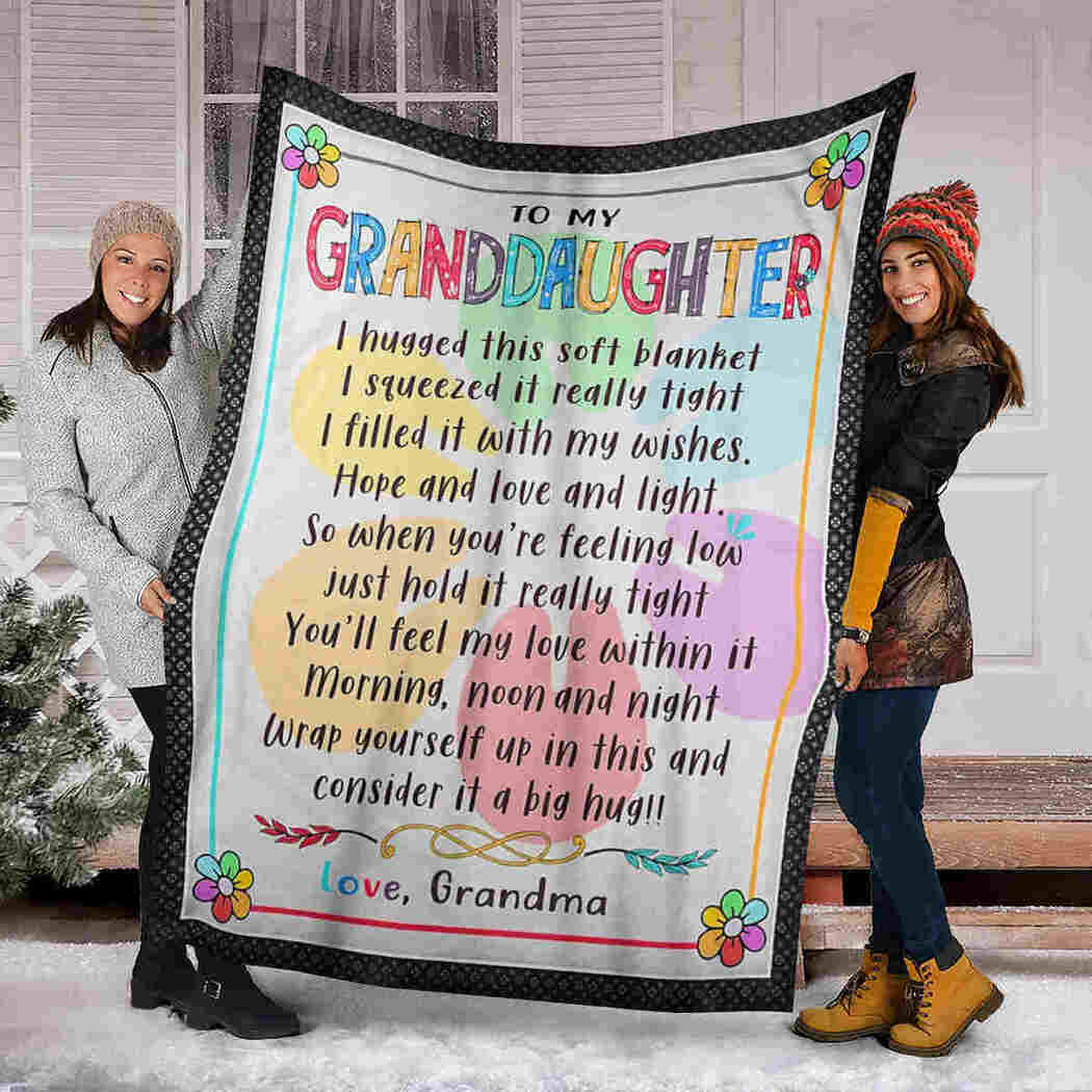 To My Granddaughter - Color Flower Letter - Consider It A Big Hug Blanket