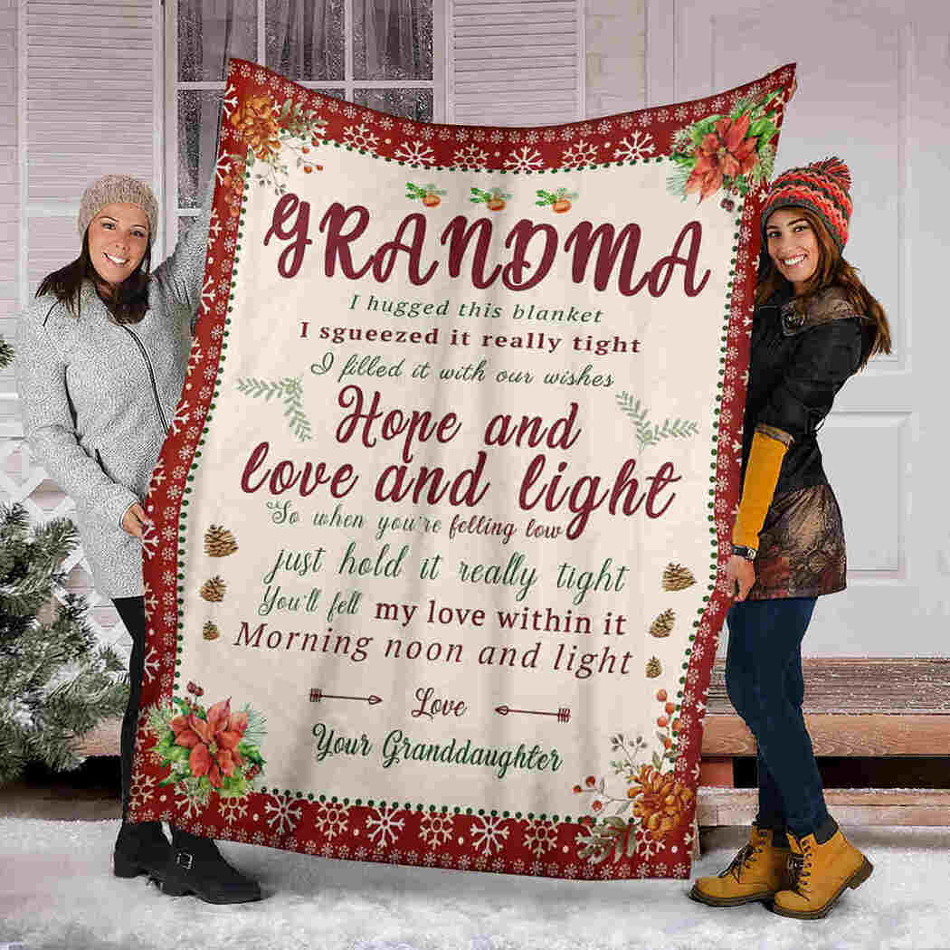 Grandma Xmas Blanket - Hope And Love And Light Blanket