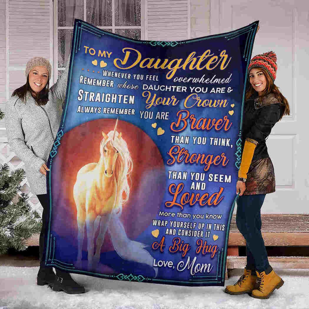 To My Daughter Blanket - Unicorn Moon - Consider It A Big Hug Blanket