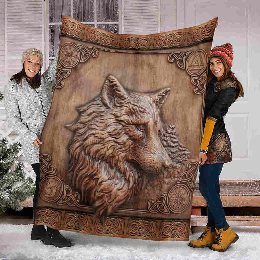 Wolf Vintage Blanket - Beauty Wild Animals Blanket - Hubmoonprint