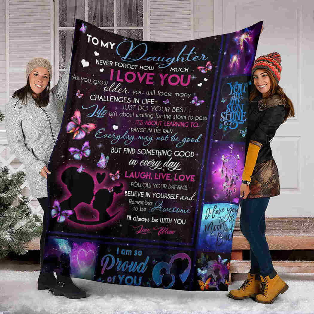 To My Daughter - Butterfly - Laugh Love Live Blanket