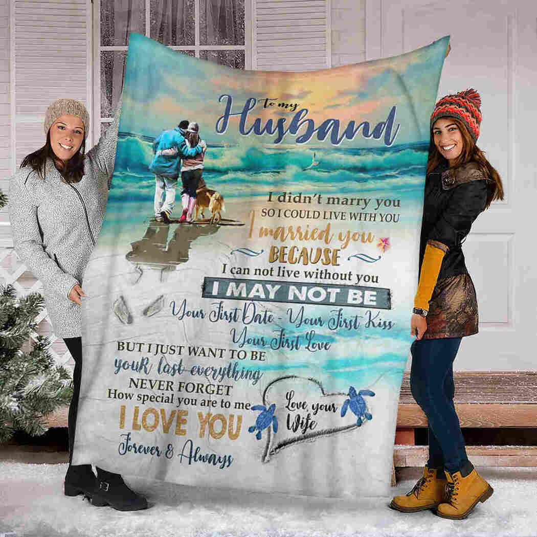 To My Husband - Couple Love Beach Blanket - I Love You Blanket