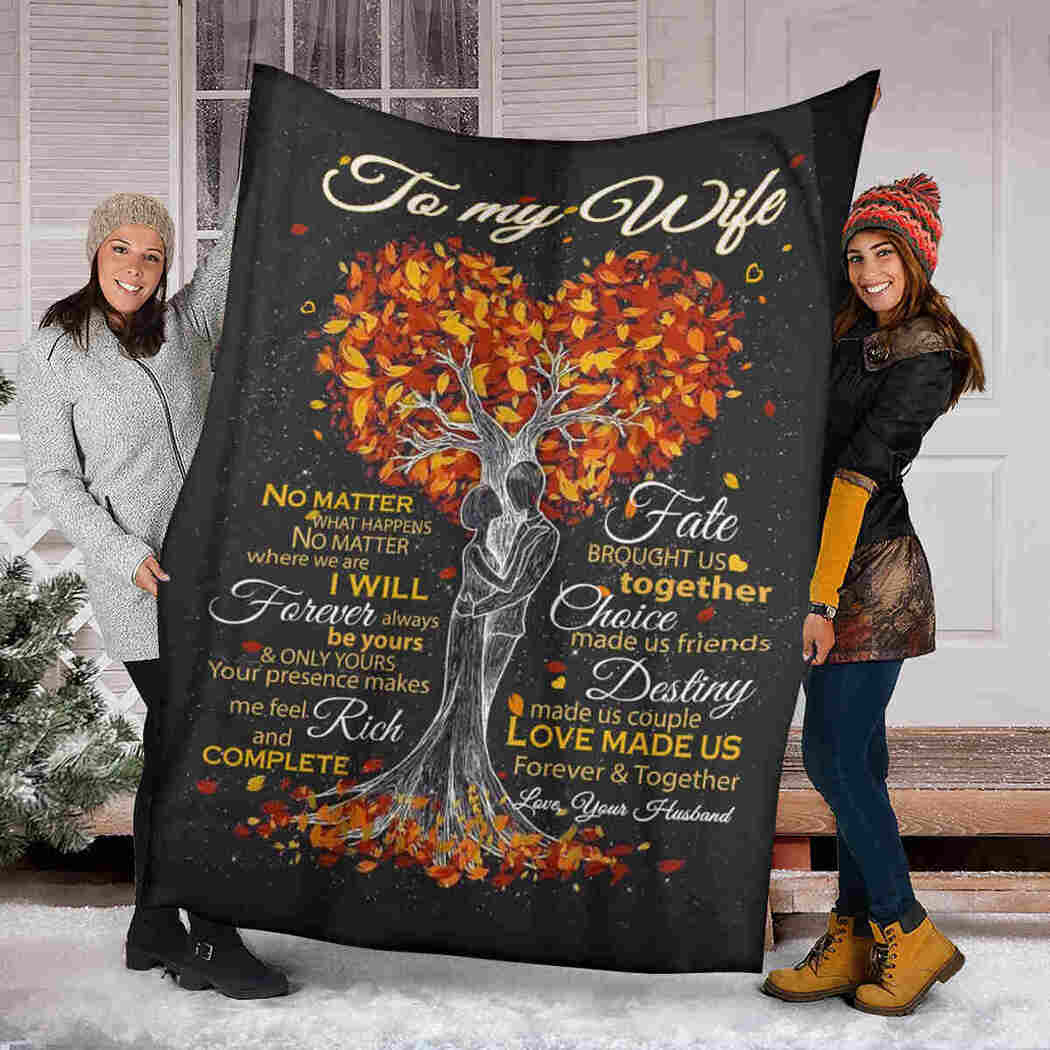 To My Wife Blanket - Tree Couple Blanket - I Will Love Forever