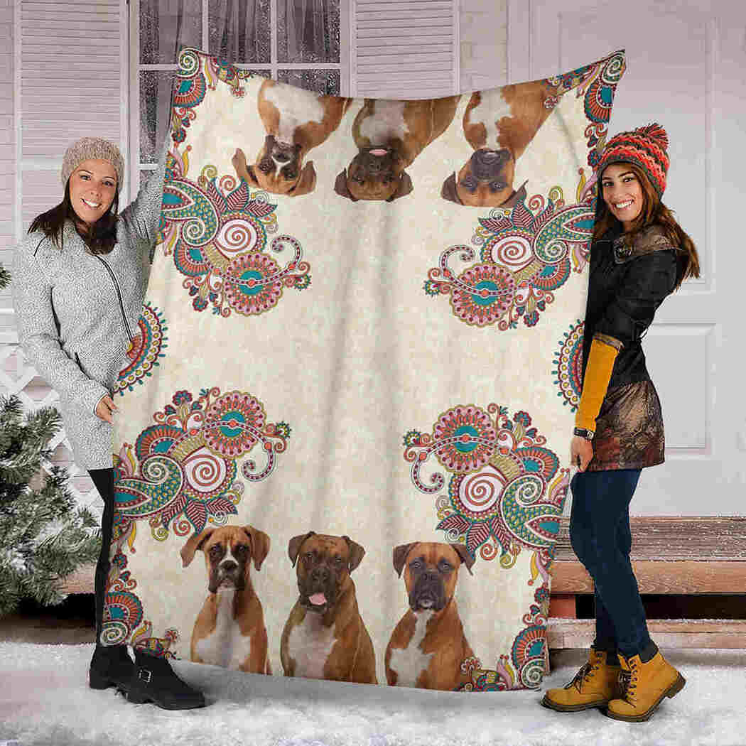 Boxer Mandala Blanket - Dog Lover Blanket