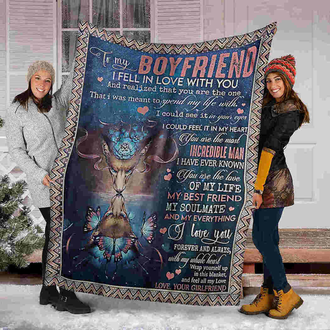 To My BoyFriend - Couple Fox Blanket - I Feel In Love With You Blanket