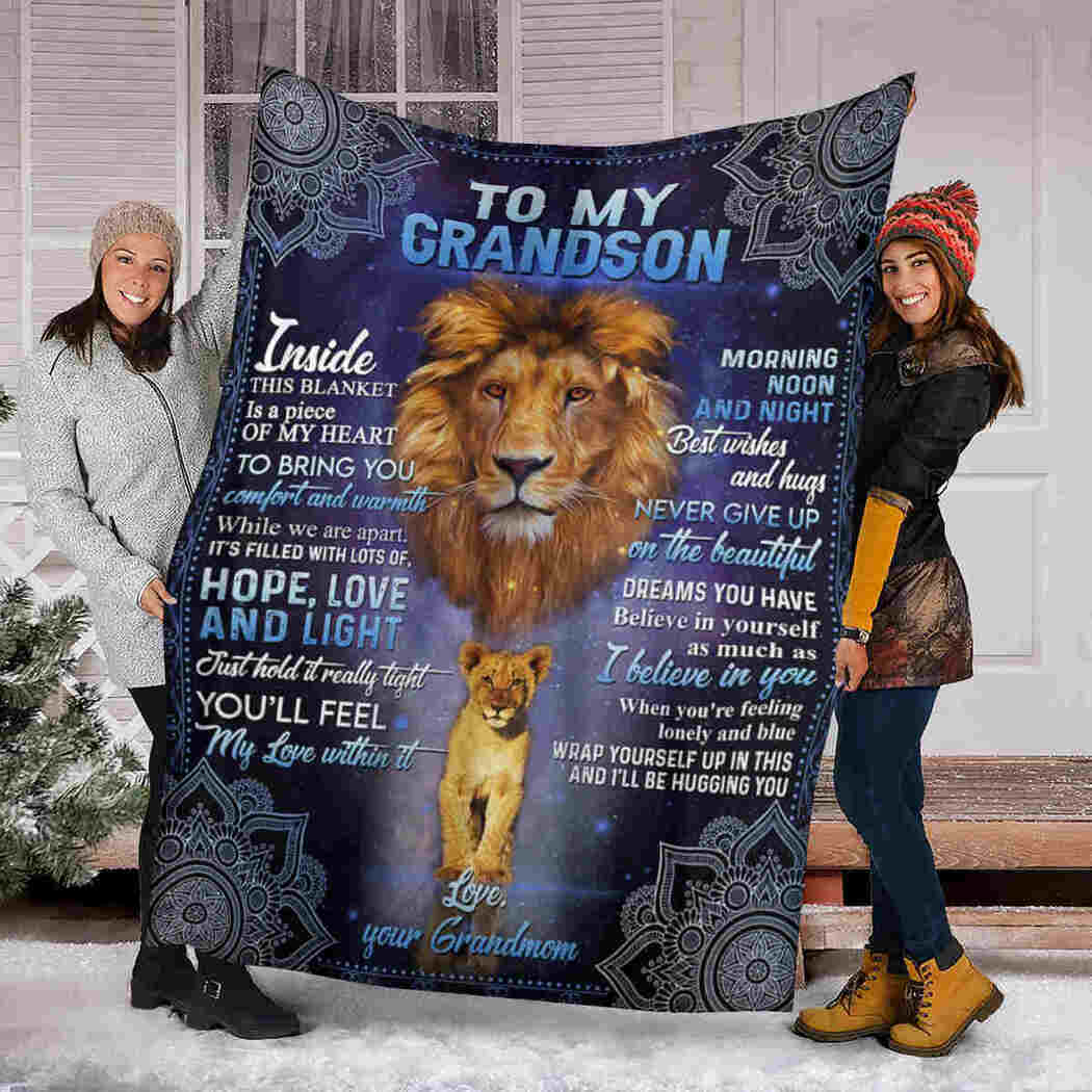 To My Grandson Blanket - Lion Blanket - I Believe In You