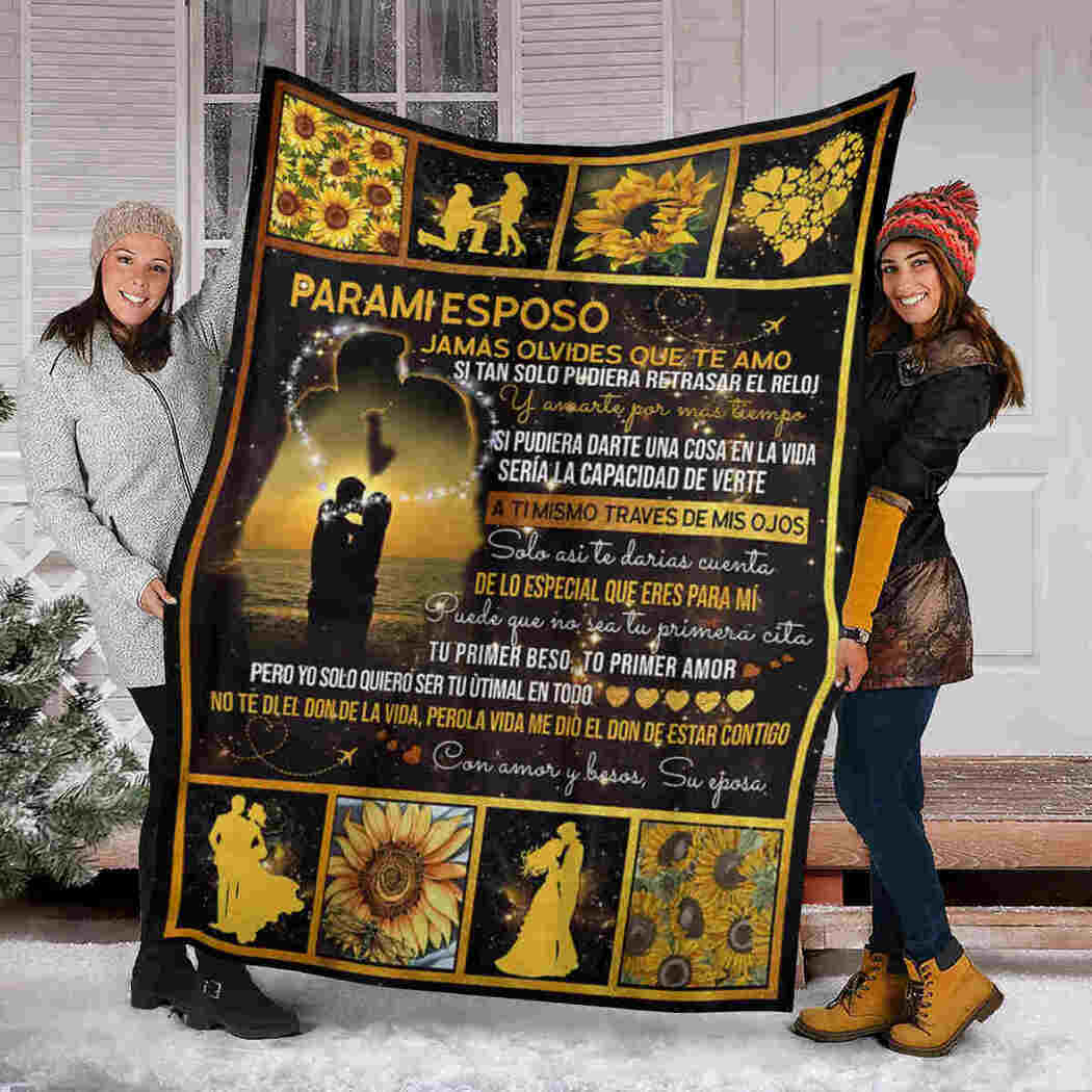 Couple Sunset - Sunflower To My Husband Blanket - I Love You Blanket