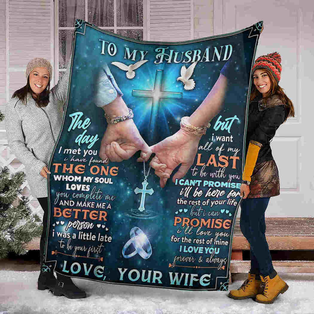To My Husband Blanket - Hand In Hand And Ring Blanket - You Complete Me