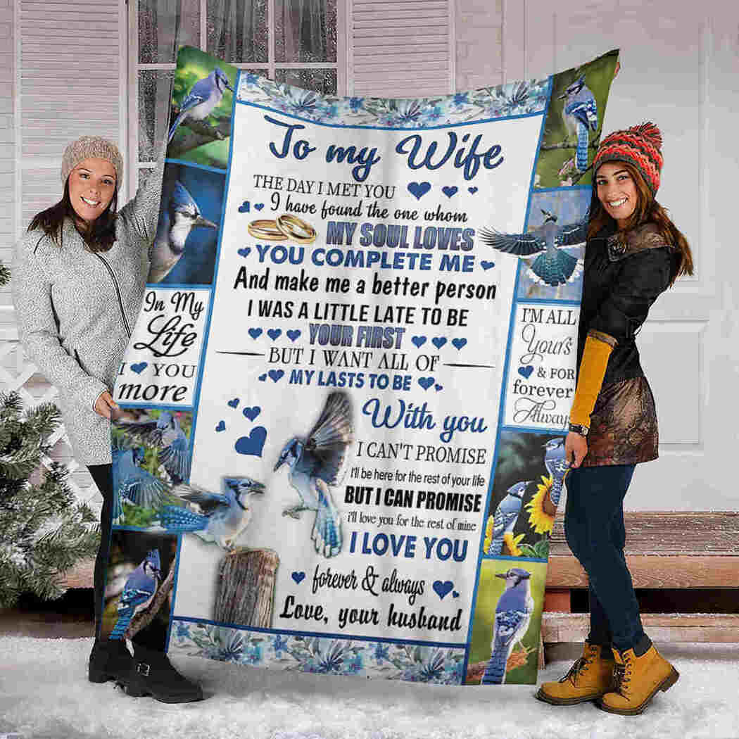To My Wife Blanket - Wife Blue Bird - I Love You Blanket