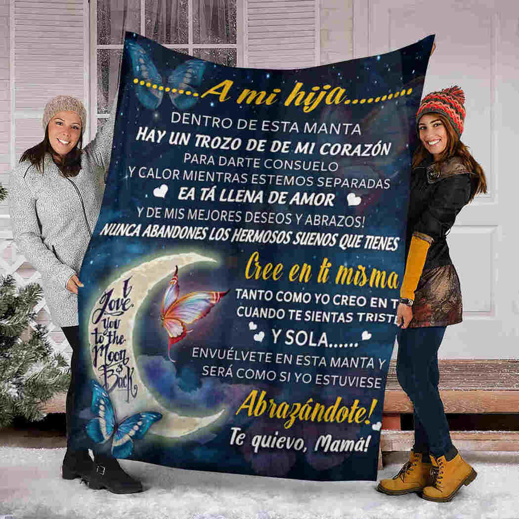 A Mi Hija Blanket - Butterfly Moon - To My Daughter Blanket