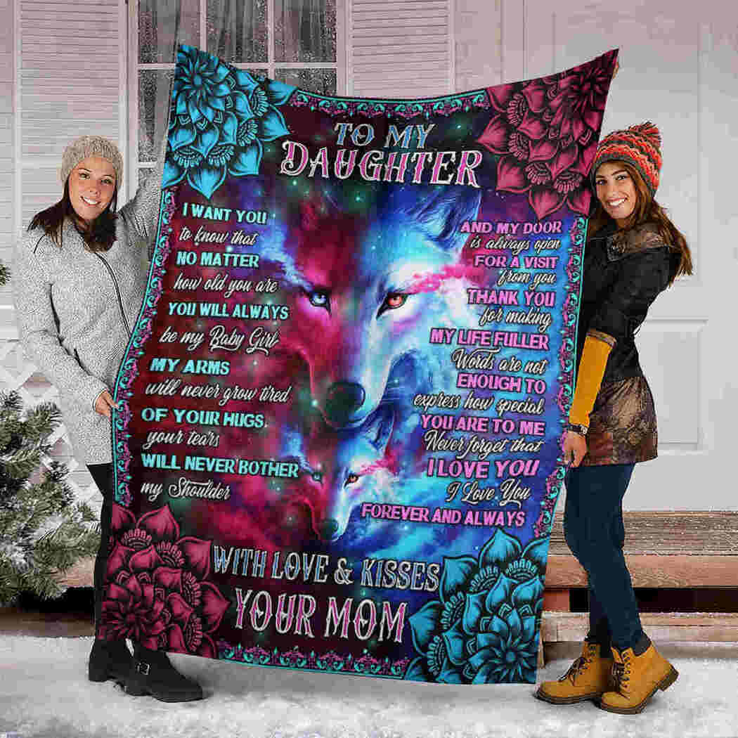To My Daughter Blanket - Wolf Mandala - Thank You Blanket