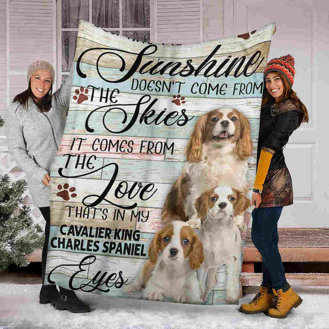 Cavalier King Charles Spaniel Blanket - Sunshine Comes From The Love Blanket